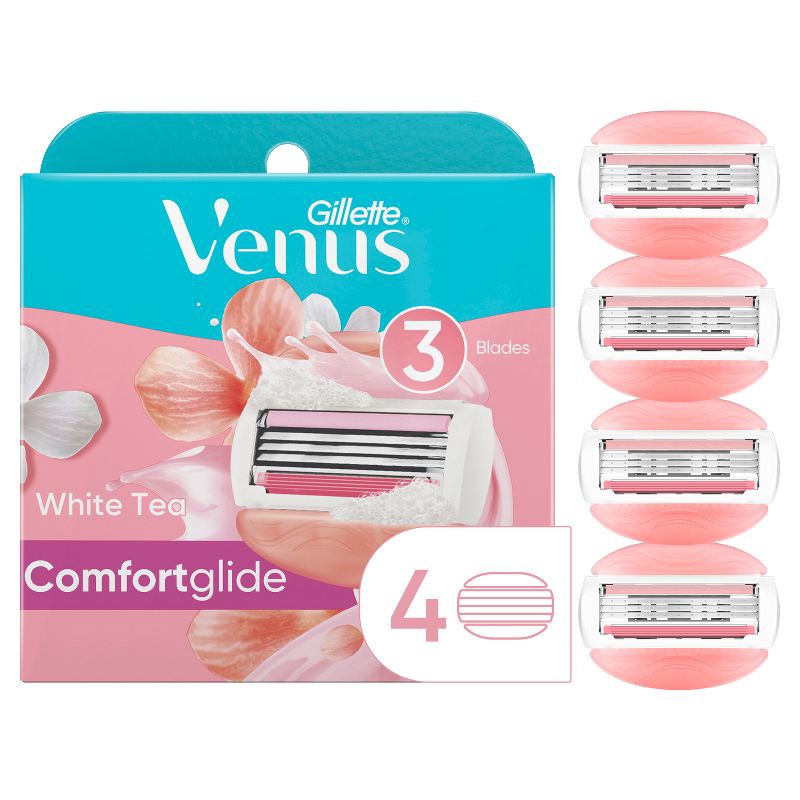 slide 1 of 8, Venus Comfortglide White Tea Women's Razor Blade Refills - 4ct, 4 ct