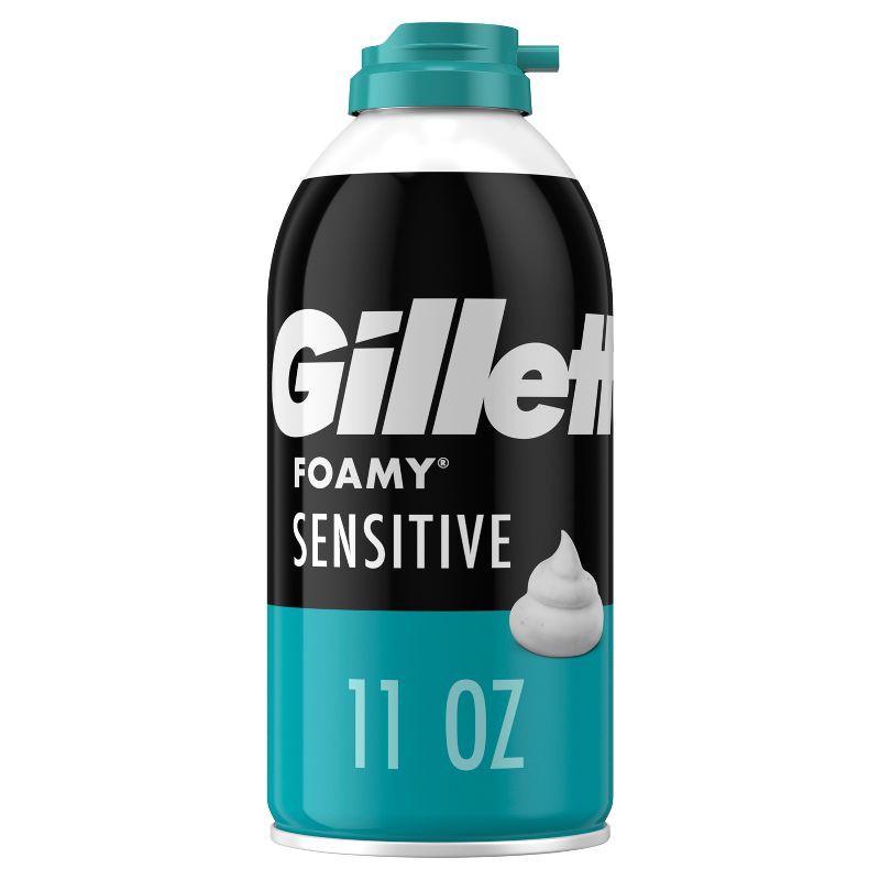 slide 1 of 10, Gillette Foamy Men's Sensitive Shave Foam - 11oz, 11 oz