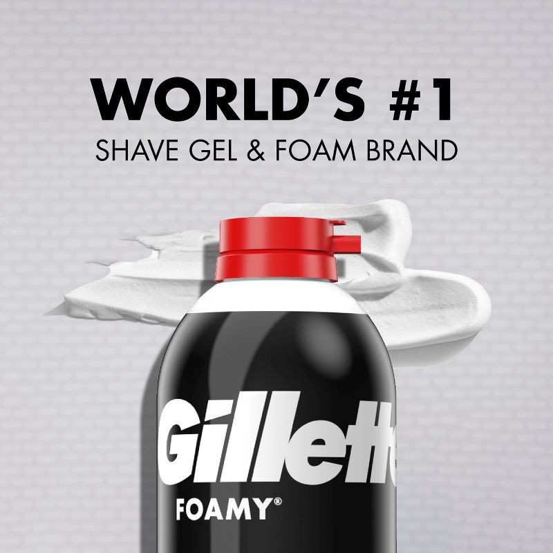 slide 7 of 10, Gillette Foamy Men's Regular Shave Foam - 11oz, 11 oz