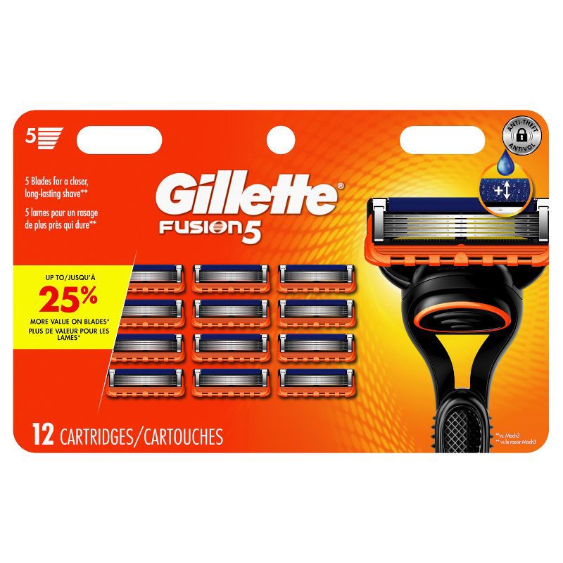 slide 2 of 9, Gillette Fusion5 Men's Razor Blade Refills - 12ct, 12 ct