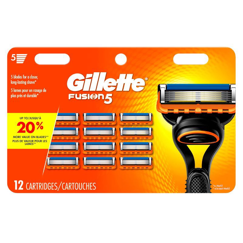 slide 2 of 9, Gillette Fusion5 Men's Razor Blade Refills - 12ct, 12 ct