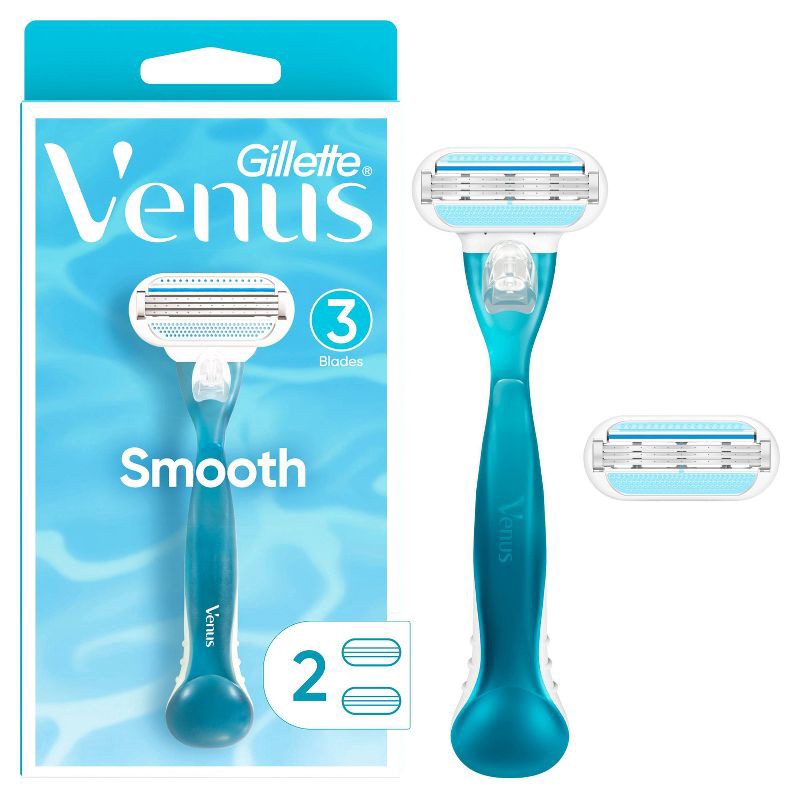 slide 1 of 1, Venus Smooth Women's Razor + 2 Razor Blade Refills, 1 ct