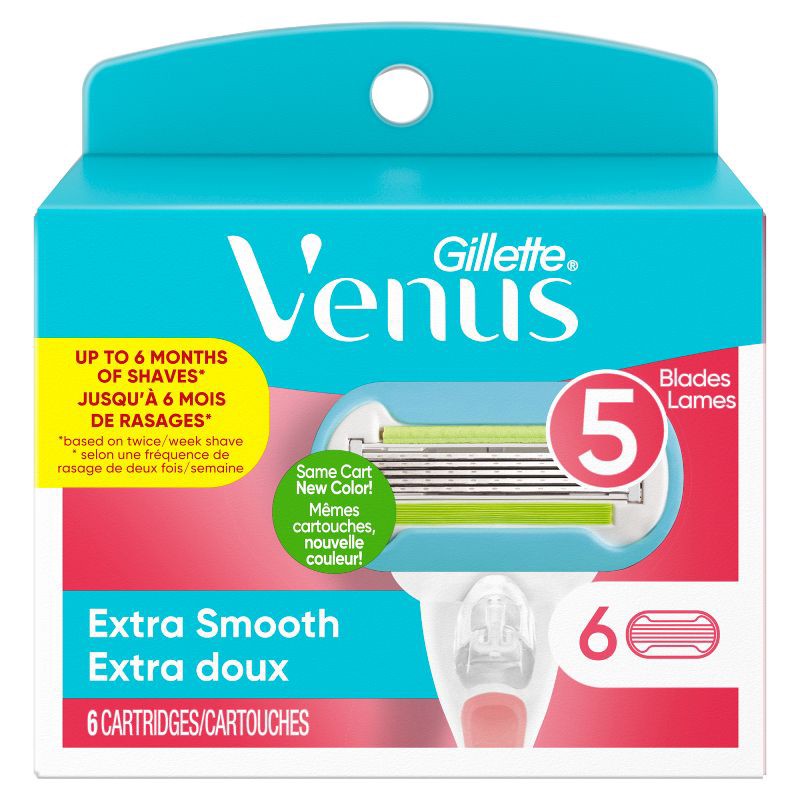 slide 2 of 10, Venus Extra Smooth Women's Razor Blade Refills - 6ct, 6 ct