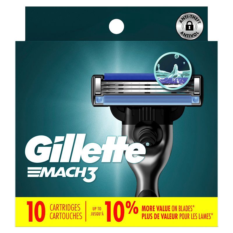 slide 2 of 9, Gillette Mach3 Men's Razor Blade Refills - 10ct, 10 ct