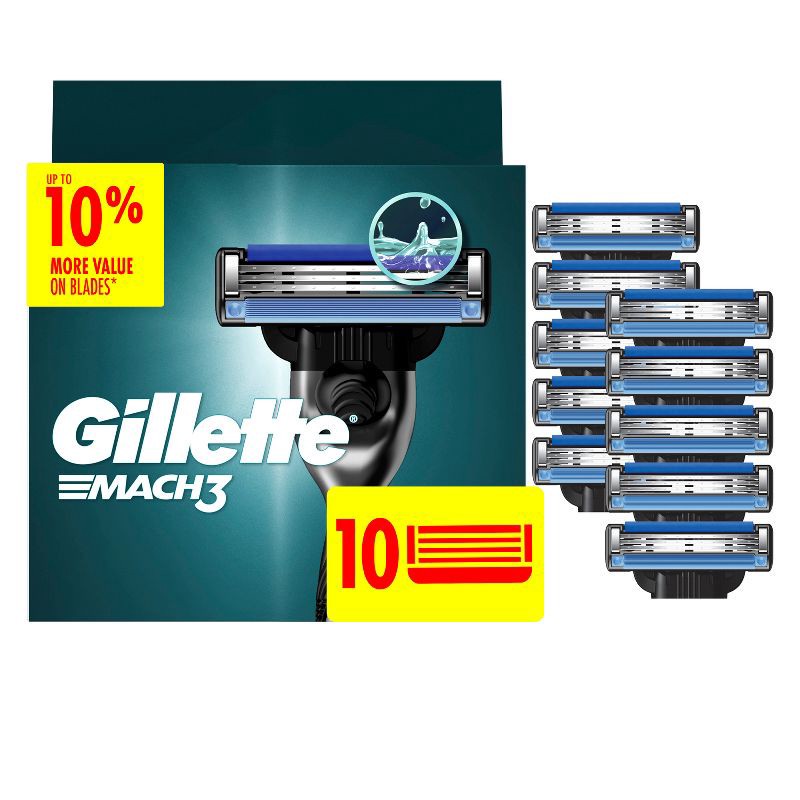 slide 1 of 9, Gillette Mach3 Men's Razor Blade Refills - 10ct, 10 ct