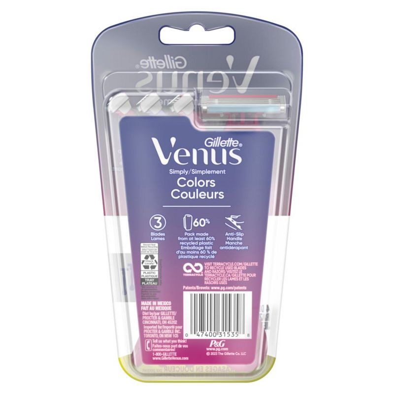 slide 7 of 7, Venus Simply3 Women's Disposable Razors - 4ct, 4 ct