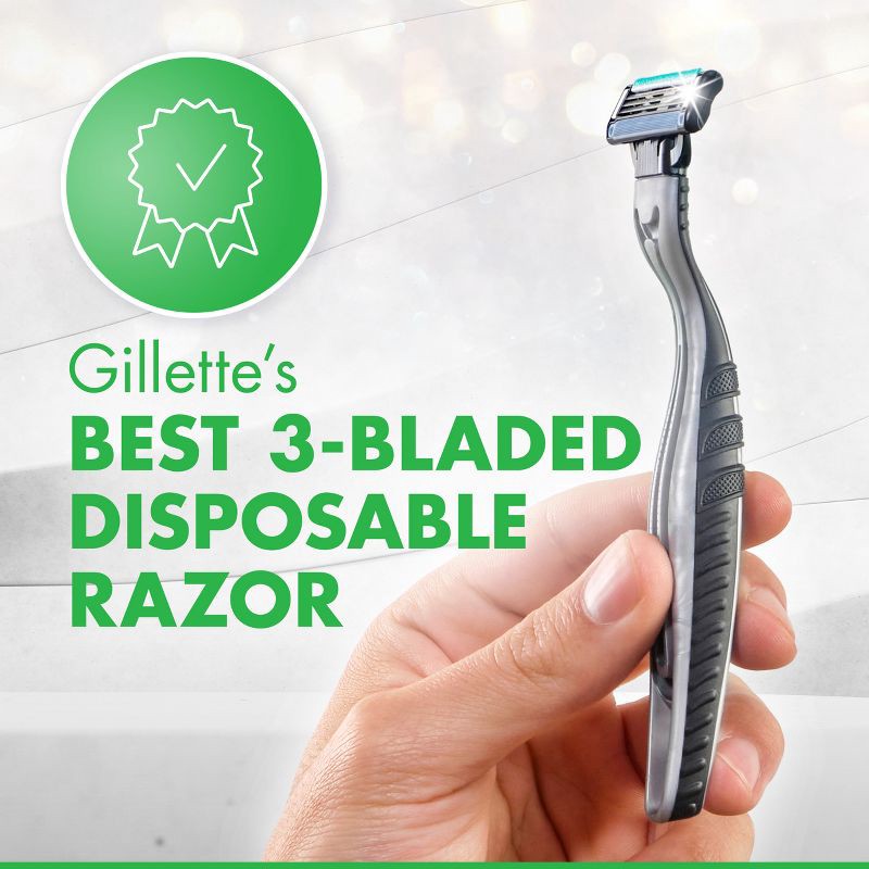 slide 8 of 8, Gillette Mach3 Sensitive Men's Disposable Razors - 3ct, 3 ct