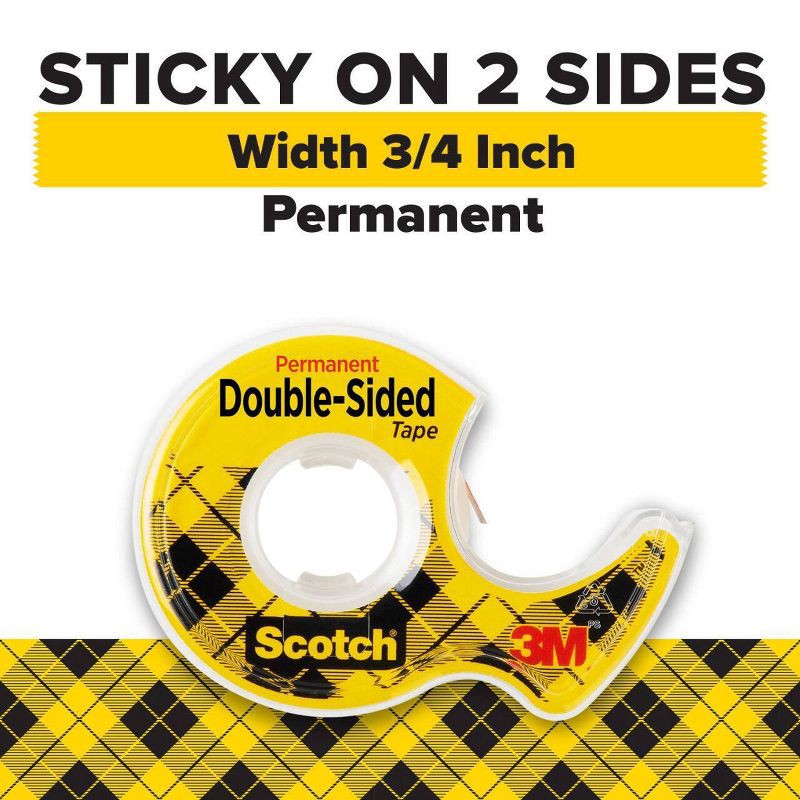 slide 3 of 13, Scotch 1ct Double Sided Permanent Tape .75" x 300": Clear Double Stick Tape for Gift Wrap & Art Projects, 1 ct