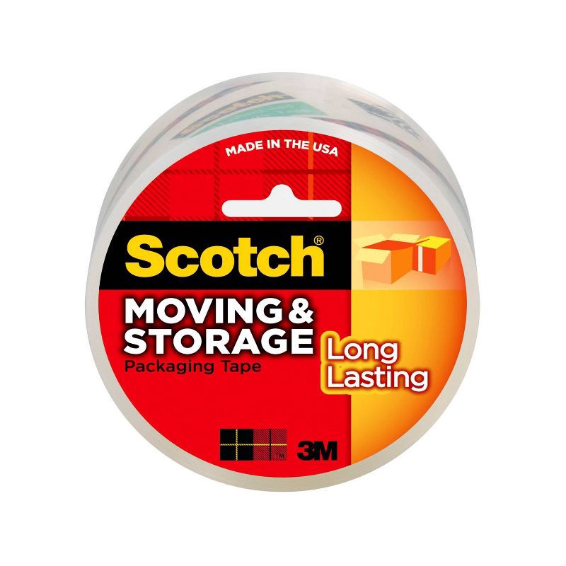 slide 1 of 8, Scotch Moving & Storage Packaging Tape 1.88" x 54yd: Clear Adhesive Packing Tape Refill, 2362" Length, 1 Roll, 1 ct