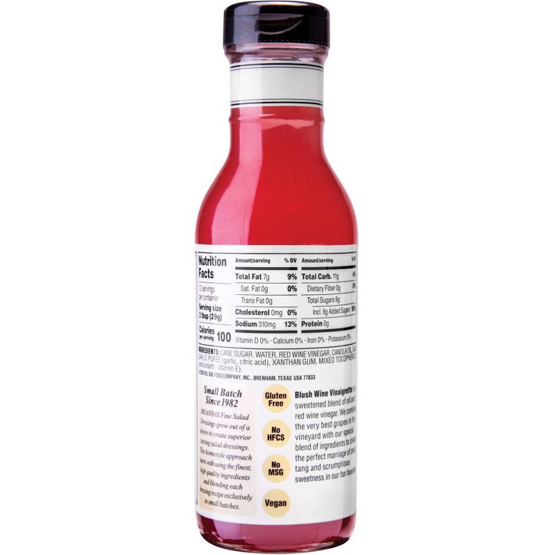 slide 2 of 3, Briannas Home Style Blush Wine Vinaigrette Dressing - 12 fl oz, 12 fl oz