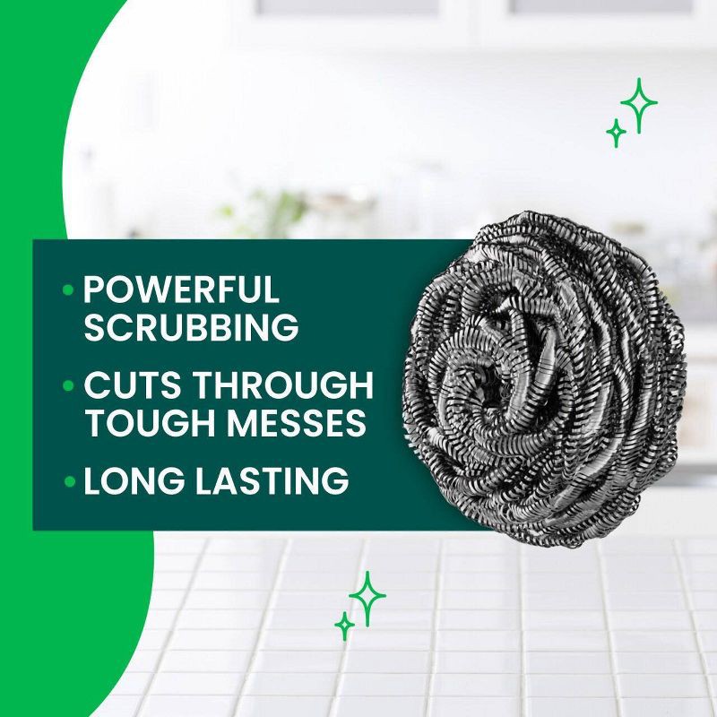 slide 4 of 10, Scotch-Brite Stainless Steel Scrubbing Pads - 3ct, 3 ct