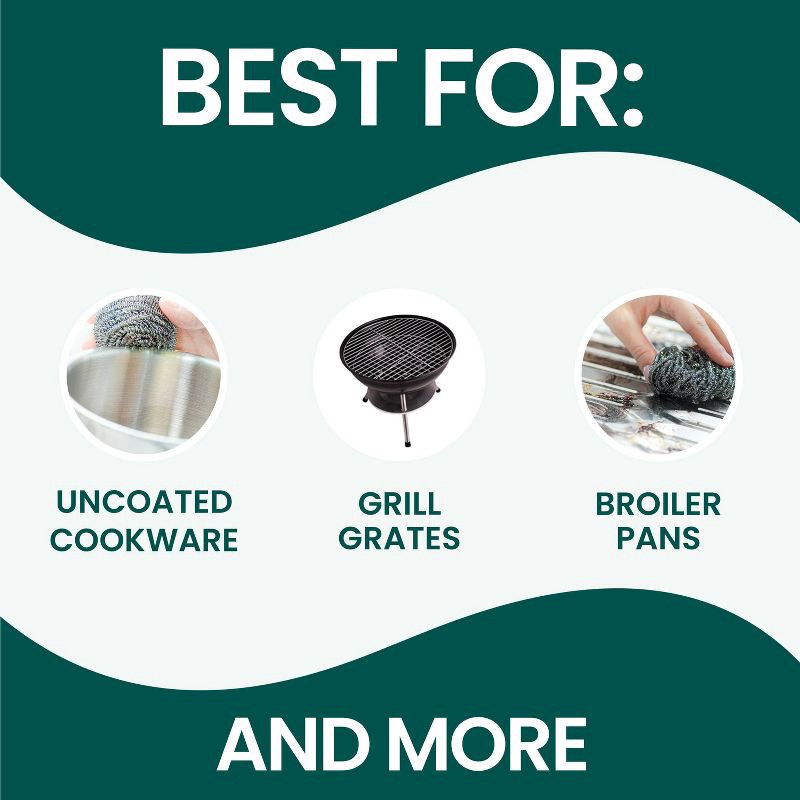 slide 5 of 10, Scotch-Brite Stainless Steel Scrubbing Pads - 3ct, 3 ct