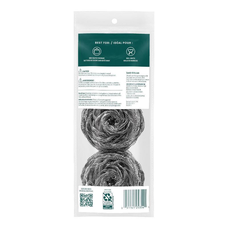 slide 10 of 10, Scotch-Brite Stainless Steel Scrubbing Pads - 3ct, 3 ct