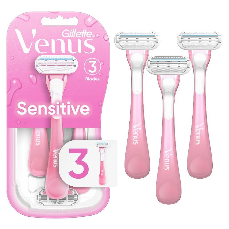 slide 1 of 10, Venus Sensitive Women's Disposable Razors - 3ct, 3 ct