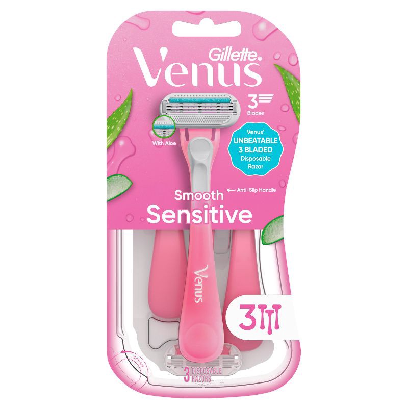 slide 8 of 8, Venus Sensitive Women's Disposable Razors - 3ct, 3 ct