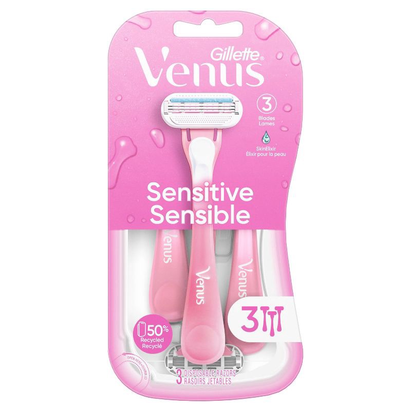 slide 9 of 10, Venus Sensitive Women's Disposable Razors - 3ct, 3 ct