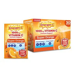 Emergen-C Vitamin C Drink Mix Powder Packets - Super Orange - 30ct: Dietary Supplements, Gluten-Free, Caffeine-Free