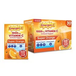Emergen-C Vitamin C Drink Mix Powder Packets - Super Orange - 30ct: Dietary Supplements, Gluten-Free, Caffeine-Free