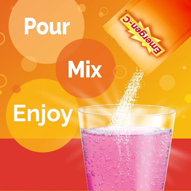 slide 5 of 9, Emergen-C Vitamin C Dietary Supplement Drink Mix Powder - Raspberry - 30ct, 30 ct