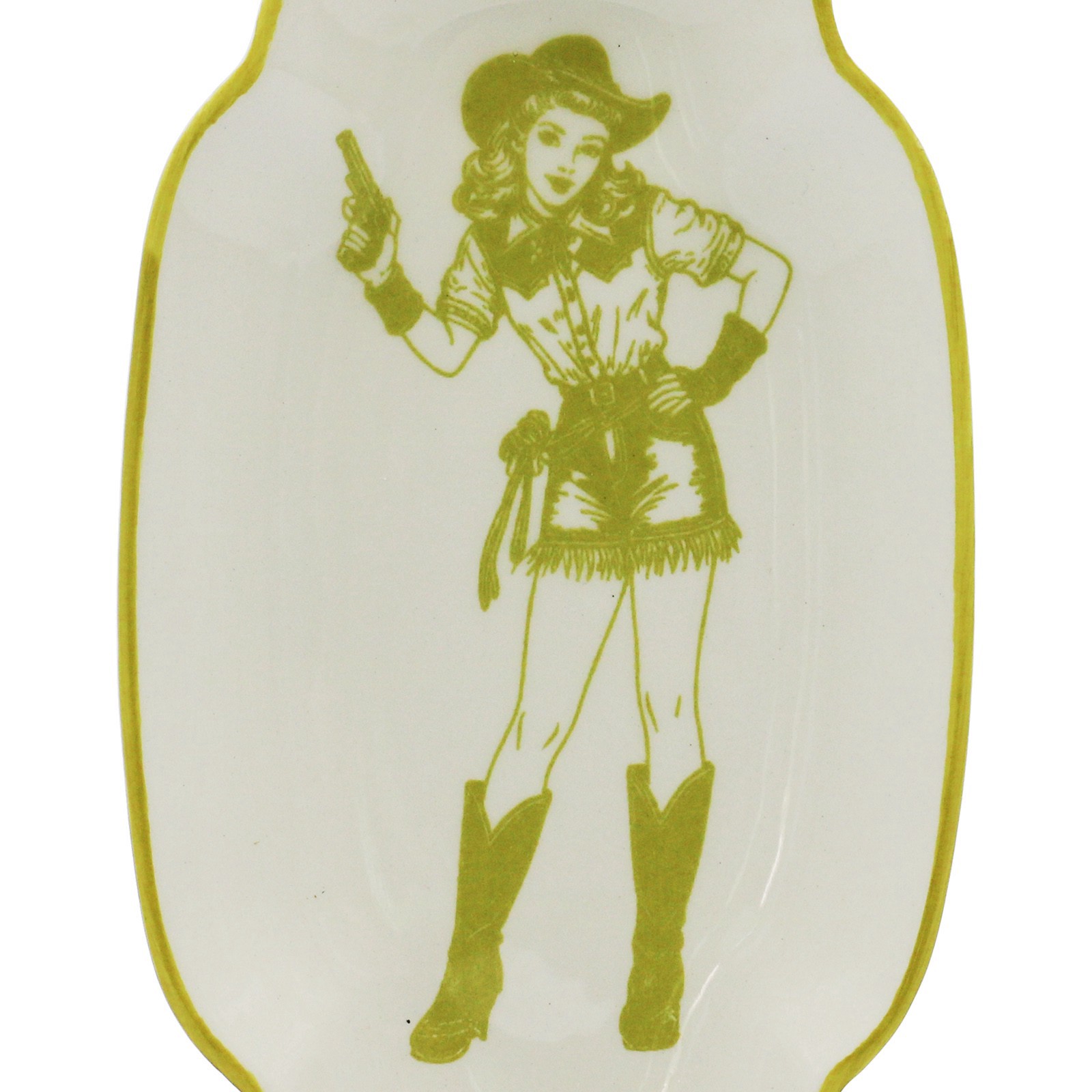 slide 2 of 3, 8.25" Lime Green Cowgirl Ceramic Dish By Ashland, 8.25 in