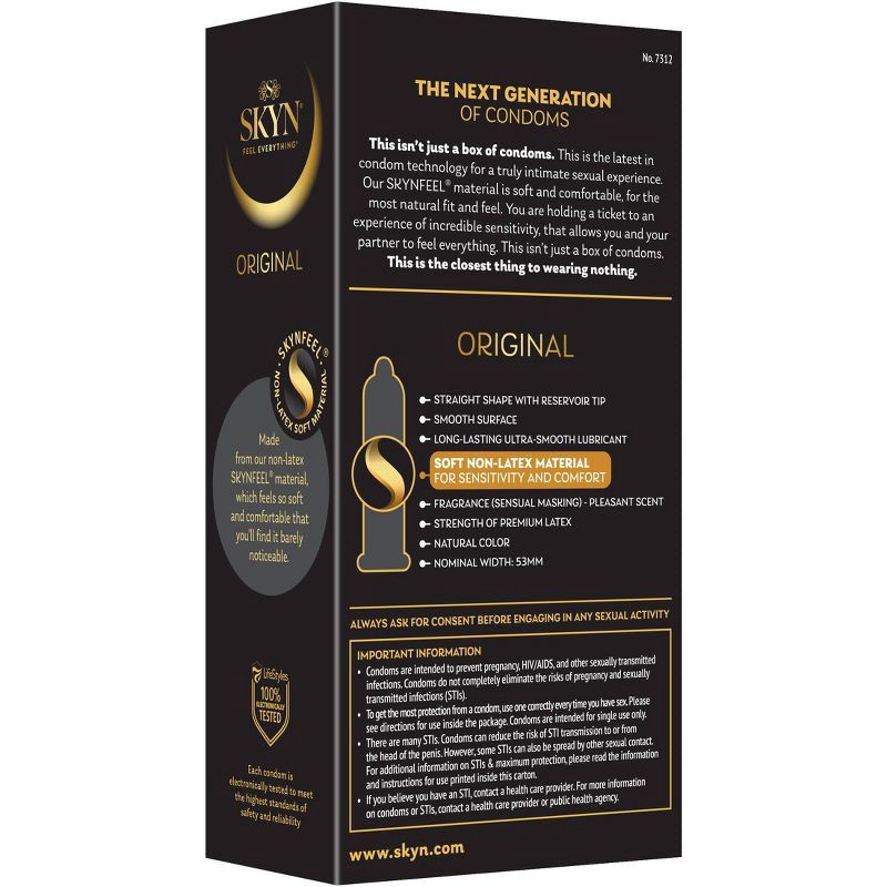 slide 3 of 6, SKYN Original Non-Latex Lubricated Condoms - 12ct, 12 ct