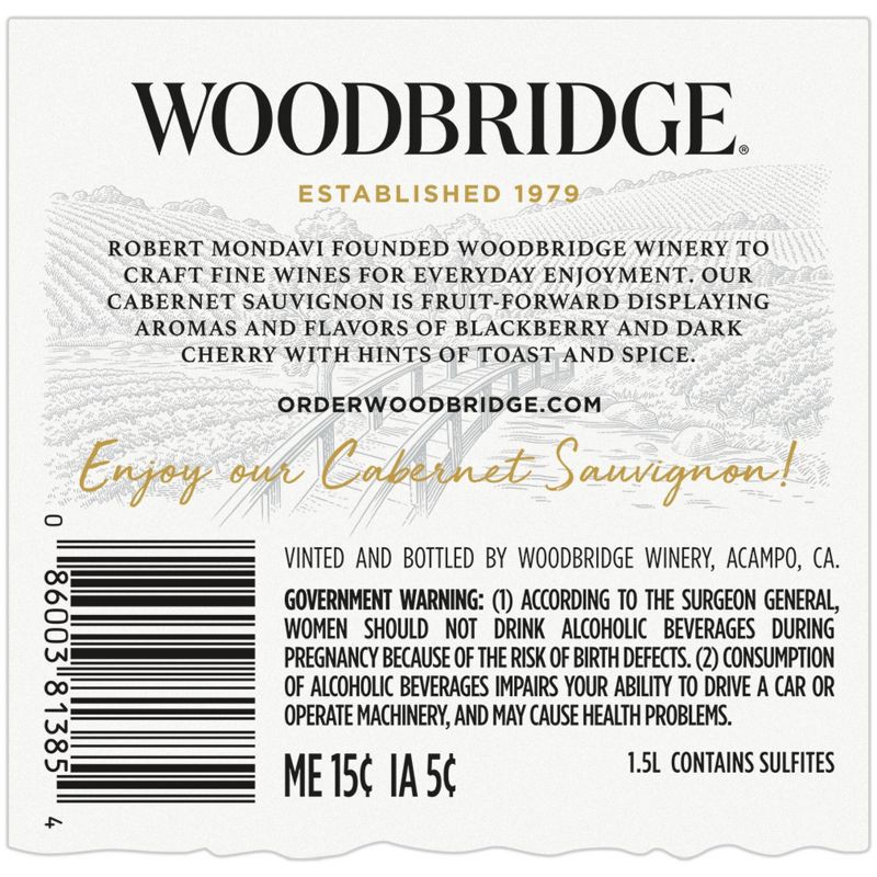slide 12 of 12, Woodbridge by Robert Mondavi Woodbridge Cabernet Sauvignon Red Wine - 1.5L Bottle, 1.5 liter