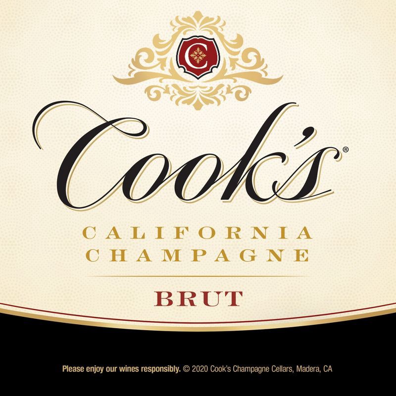 slide 5 of 8, Cook's California Champagne Brut White Sparkling Wine - 750ml Bottle, 750 ml