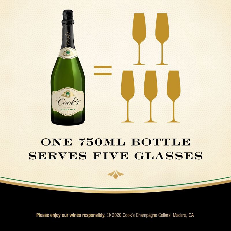 slide 3 of 8, Cook's California Champagne Extra Dry White Sparkling Wine - 750ml Bottle, 750 ml