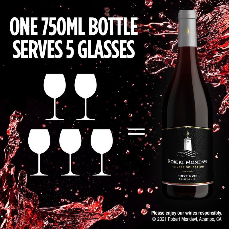 slide 7 of 11, Robert Mondavi Private Selection Pinot Noir Red Wine - 750ml Bottle, 750 ml