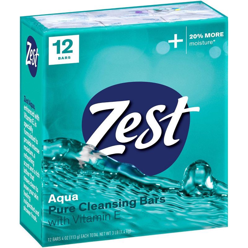 slide 2 of 4, Zest Aqua with Vitamin E Refreshing Bar Soap - 12pk - 4oz each, 12 ct; 4 oz