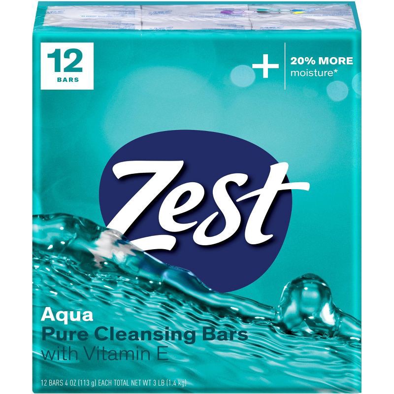 slide 1 of 4, Zest Aqua with Vitamin E Refreshing Bar Soap - 12pk - 4oz each, 12 ct; 4 oz