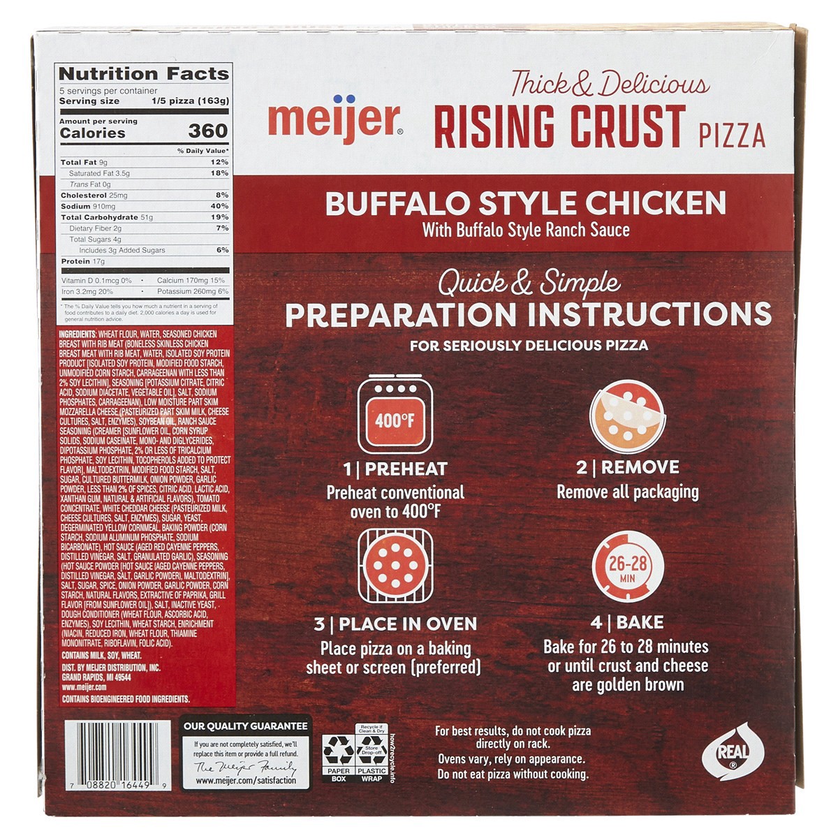 slide 28 of 29, Rising Crust Buffalo Chicken Pizza, 28.7 oz