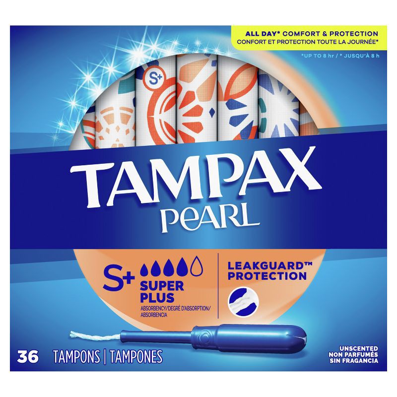 slide 9 of 9, Tampax Pearl Super Plus Absorbency Tampons - Unscented - 36ct, 36 ct