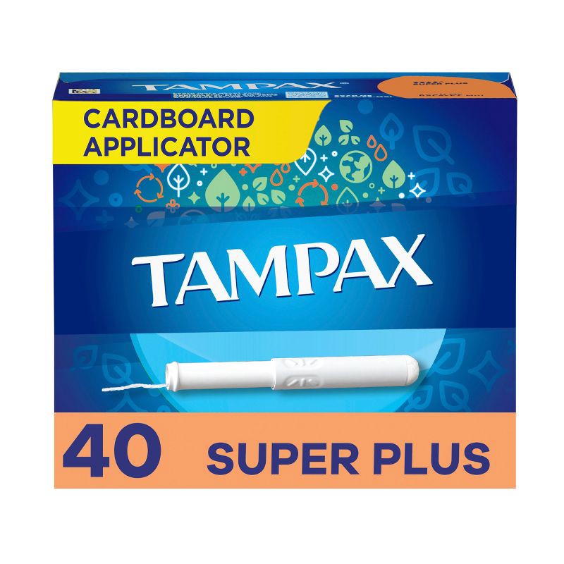 slide 1 of 7, Tampax Cardboard Super Plus Absorbency Anti-Slip Grip LeakGuard Skirt Tampons - Unscented - 40ct, 40 ct