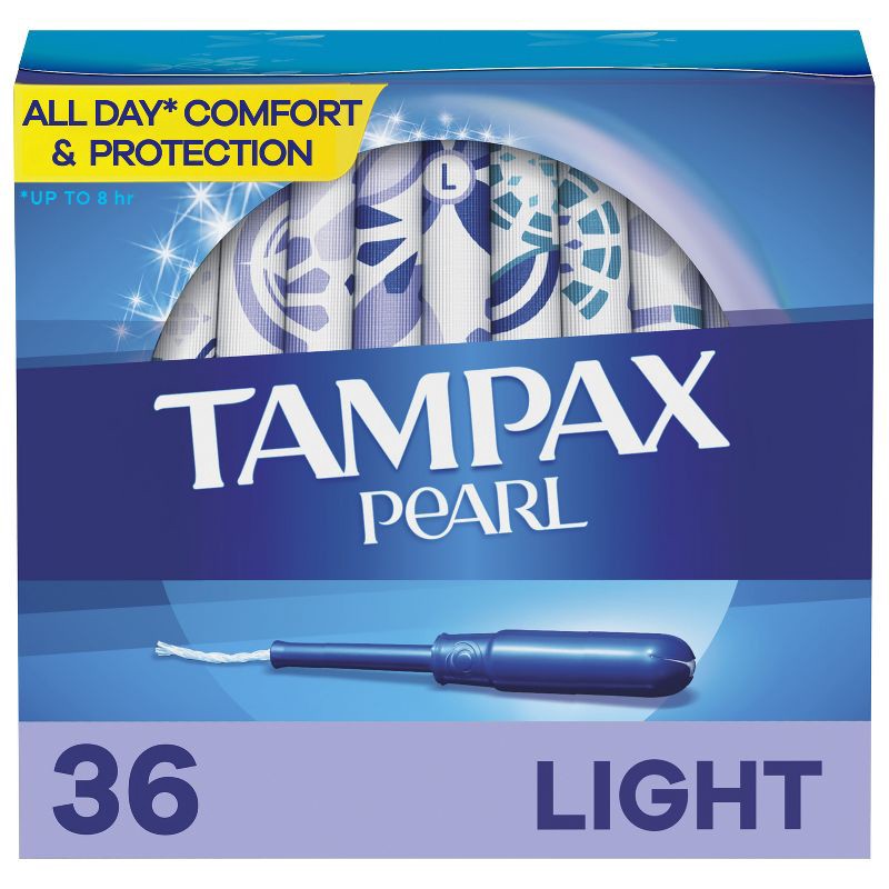 slide 1 of 9, Tampax Pearl Tampons Light Absorbency with LeakGuard Braid - Unscented - 36ct, 36 ct