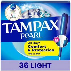 Tampax Pearl Tampons Light Absorbency with LeakGuard Braid - Unscented - 36ct