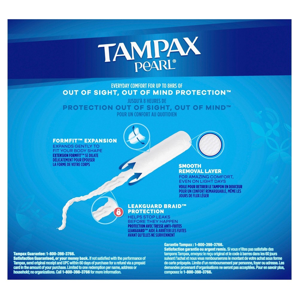 slide 10 of 10, Tampax Pearl TriplePack Tampons - Regular/Super/Super Plus- Unscented - 34ct, 34 ct