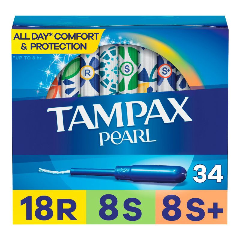 slide 1 of 9, Tampax Pearl Triple Pack Tampons - Regular/Super/Super Plus/ - Unscented - 34ct, 34 ct