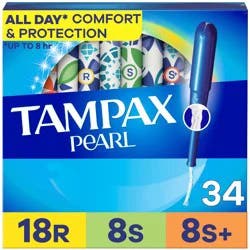 Tampax Pearl Triple Pack Tampons - Regular/Super/Super Plus/ - Unscented - 34ct