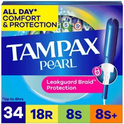 Tampax Pearl Triple Pack Tampons - Regular/Super/Super Plus/ - Unscented - 34ct