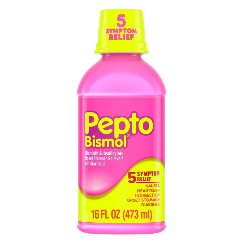 slide 1 of 9, Pepto-Bismol - 5 Symptom Stomach Relief Original Liquid - 16 fl oz, 16 fl oz