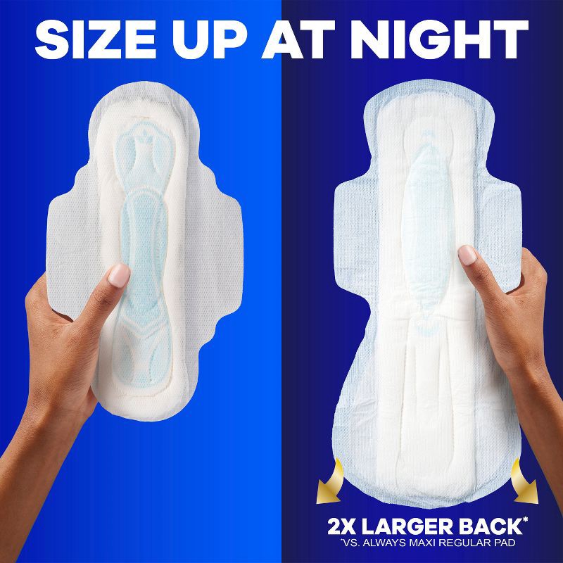 slide 8 of 11, Always Maxi Extra Heavy Overnight Pads with Wings - Size 5 - 20ct, 5 x 20 ct