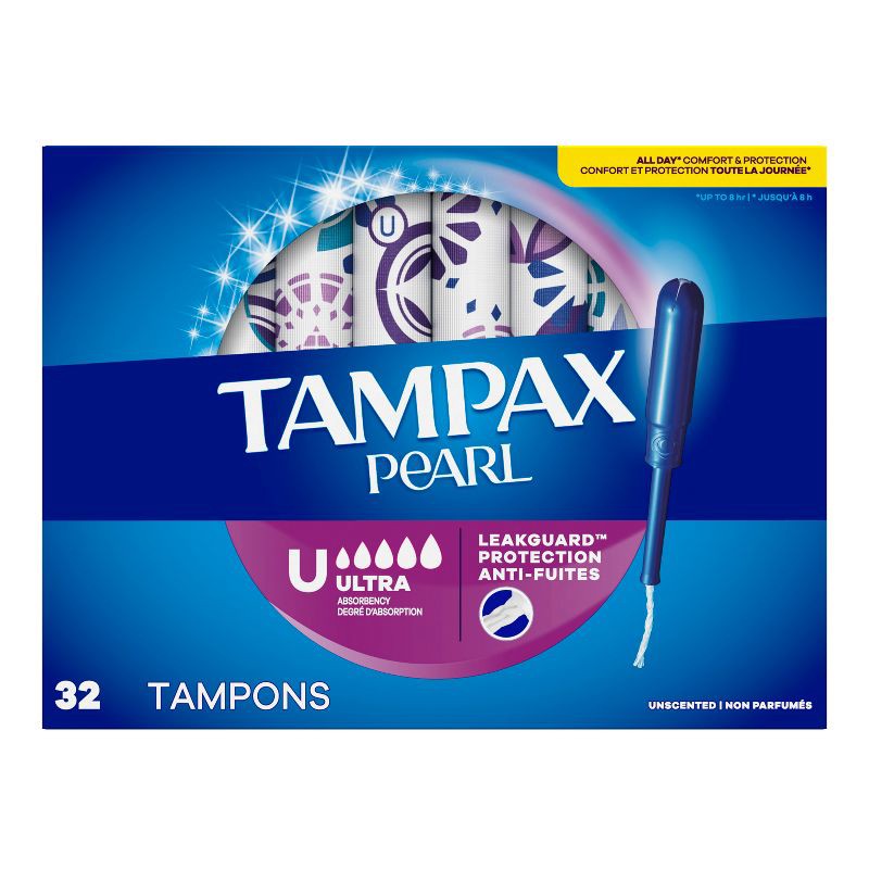 slide 14 of 14, Tampax Pearl Ultra Absorbency with LeakGuard Braid Tampons - Unscented - 32ct, 32 ct