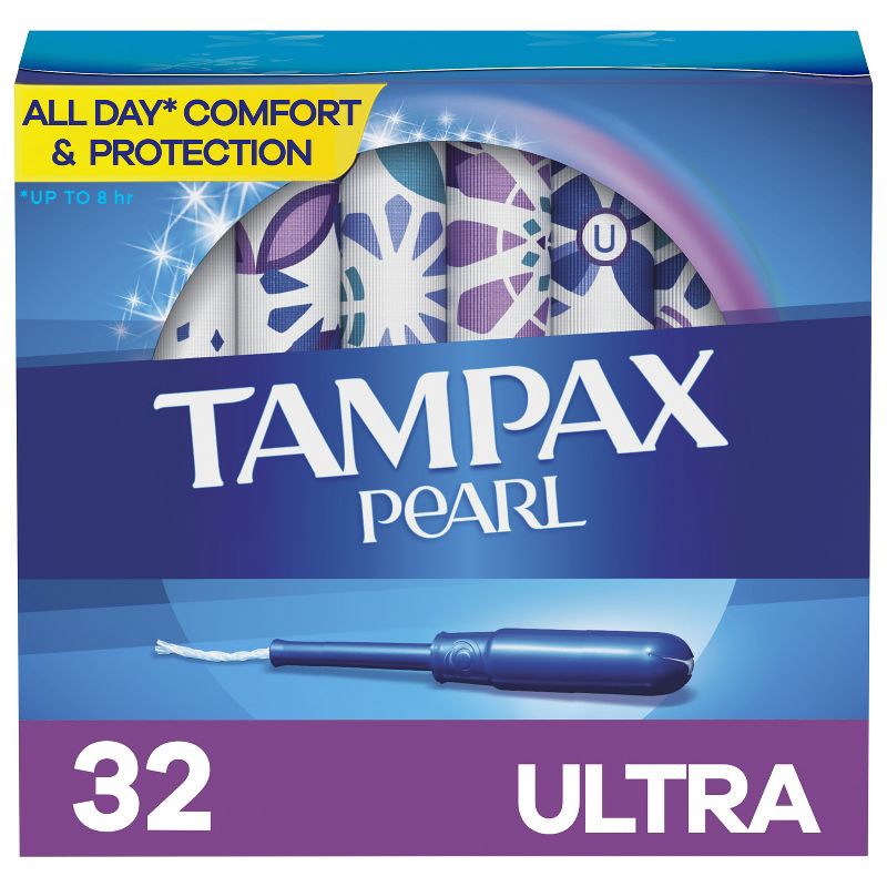 slide 1 of 9, Tampax Pearl Ultra Absorbency with LeakGuard Braid Tampons - Unscented - 32ct, 32 ct