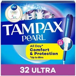Tampax Pearl Ultra Absorbency with LeakGuard Braid Tampons - Unscented - 32ct