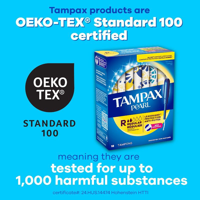 slide 6 of 12, Tampax Pearl Tampons Trio Pack with Plastic Applicator and LeakGuard Braid - Light/Regular/Super Absorbency - Unscented - 34ct, 34 ct