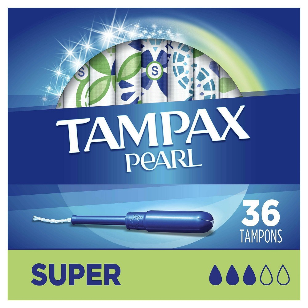 slide 5 of 8, Tampax Pearl Tampons Super Absorbency with BPA-Free Plastic Applicator and LeakGuard Braid, Unscented, 36 Count, 36 ct