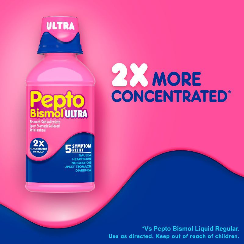 slide 5 of 10, Pepto-Bismol Ultra 5 Symptom Stomach Relief Original Liquid - 8 fl oz, 8 fl oz