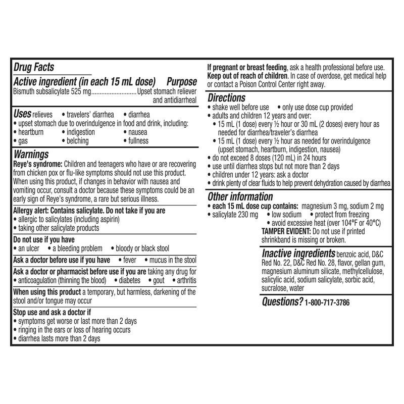 slide 10 of 10, Pepto-Bismol Ultra 5 Symptom Stomach Relief Original Liquid - 8 fl oz, 8 fl oz