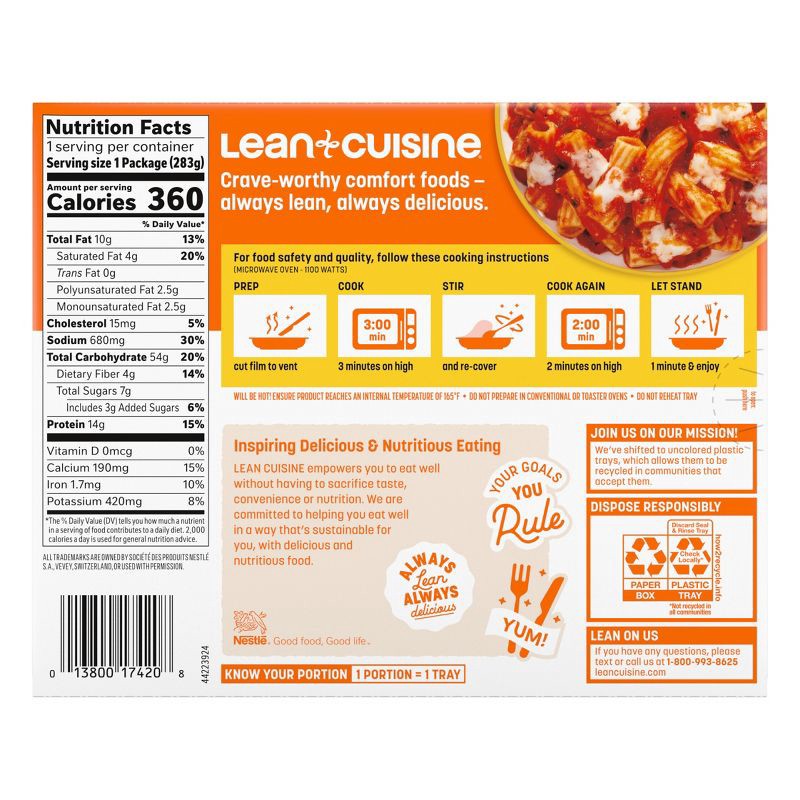 slide 4 of 10, Lean Cuisine Comfort Cravings Frozen Five Cheese Rigatoni - 10oz, 10 oz